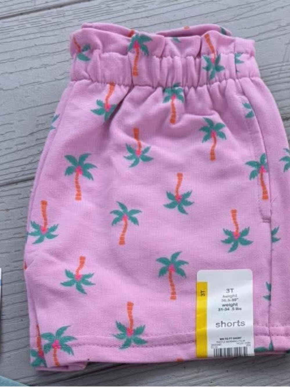 New Mix Pink Palm-Print Kids Shorts